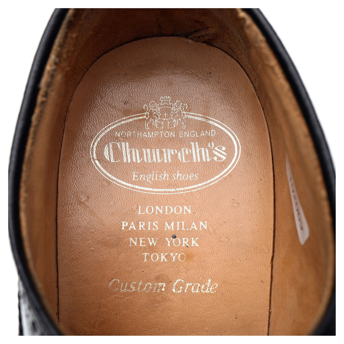 'Grafton' Black Leather Derby Brogues UK 9 G