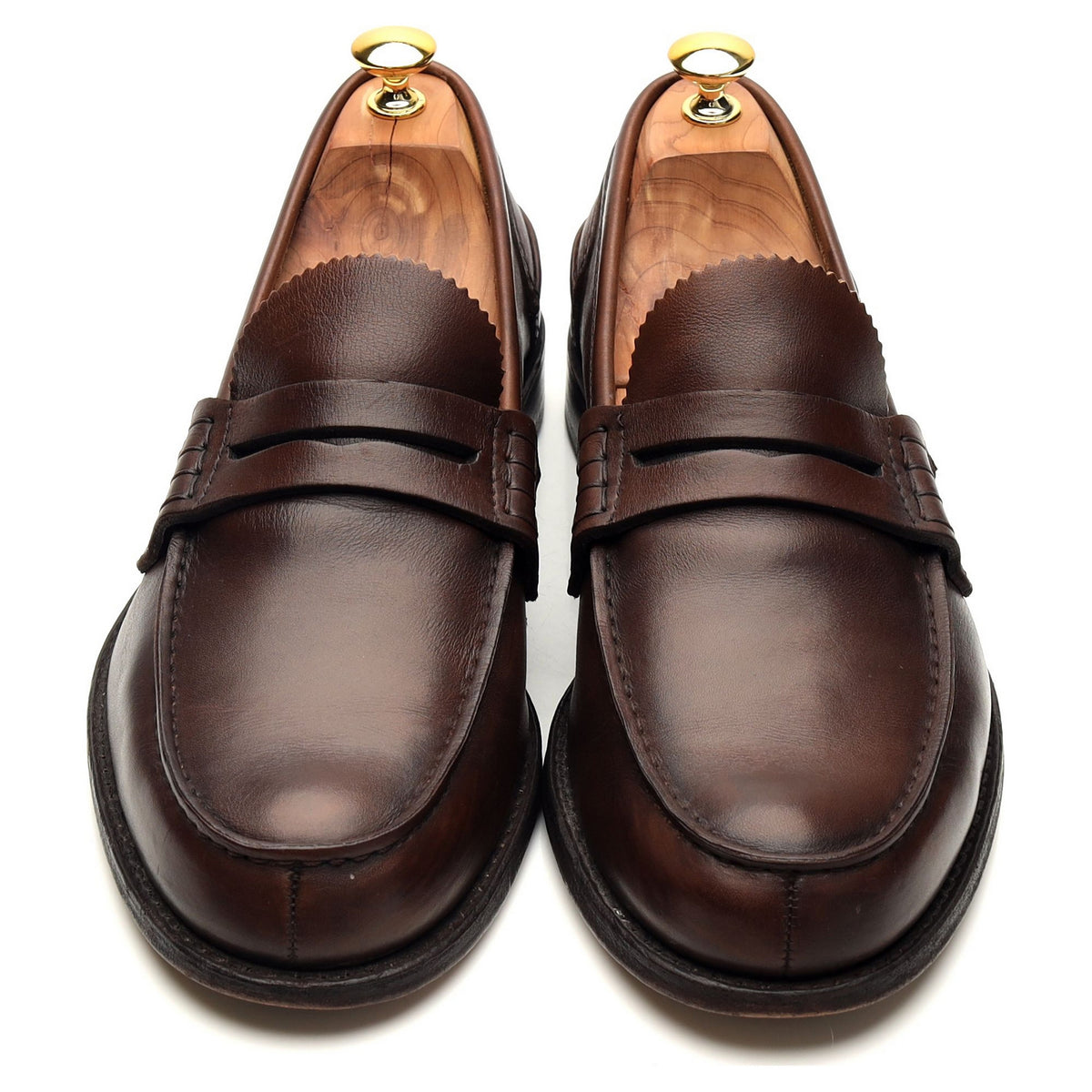 'Pembrey' Brown Leather Unlined Loafers UK 11 F