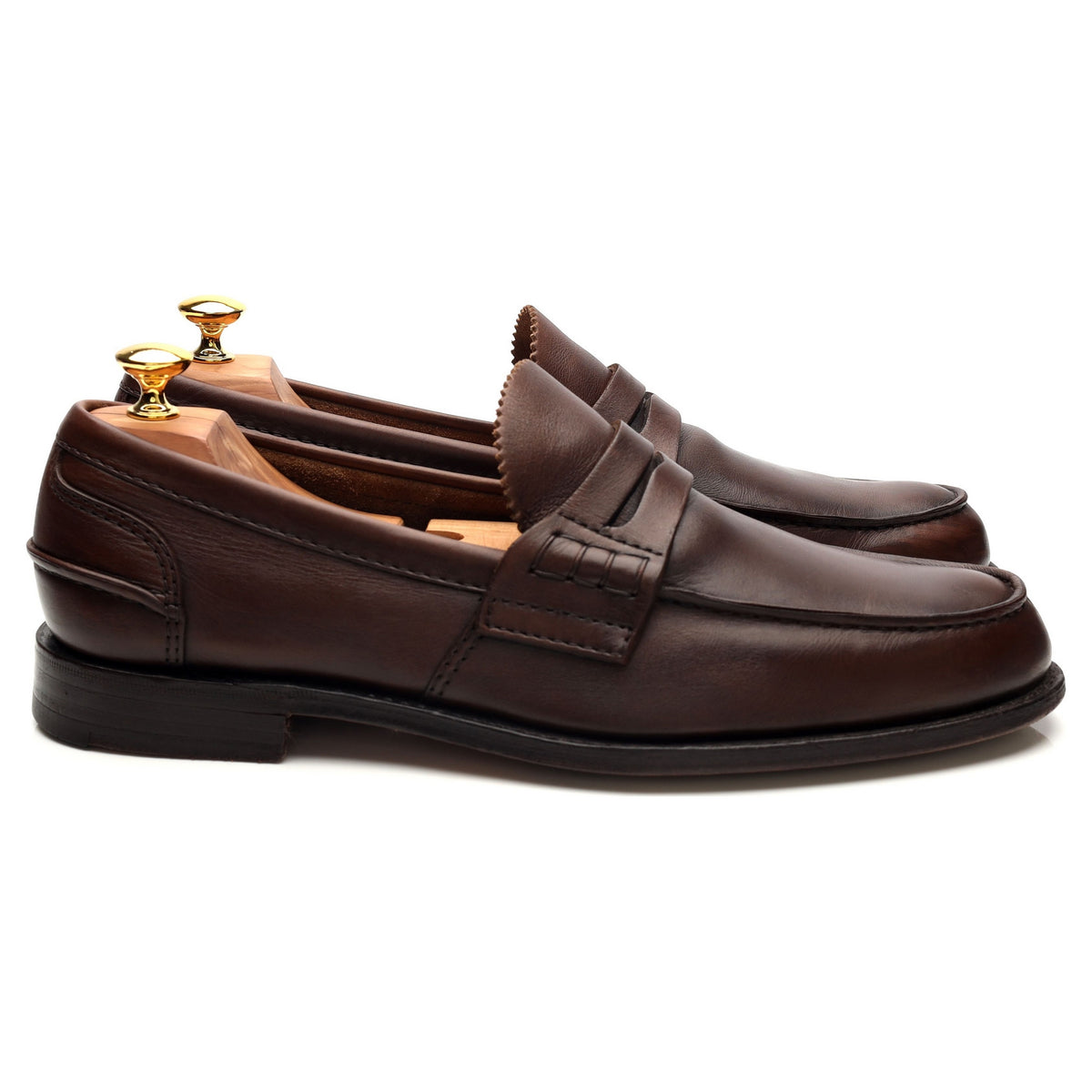 'Pembrey' Brown Leather Unlined Loafers UK 11 F