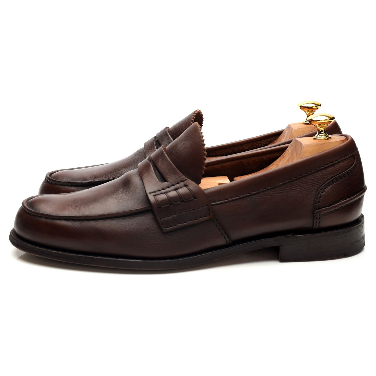 'Pembrey' Brown Leather Unlined Loafers UK 11 F