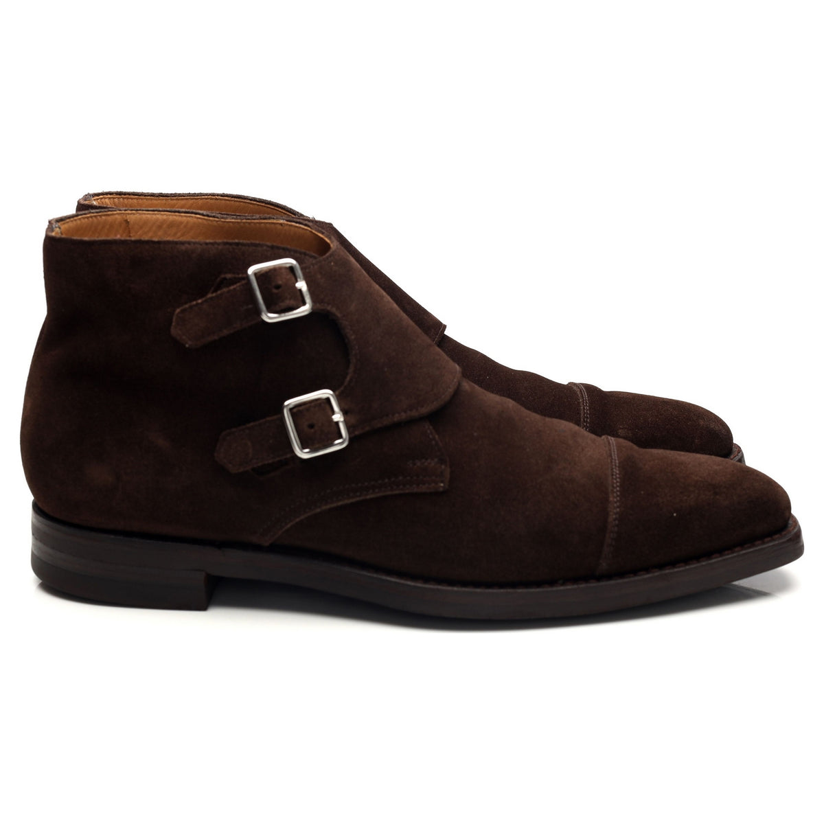 'Camberley' Dark Brown Suede Monk Strap Boots UK 7 E
