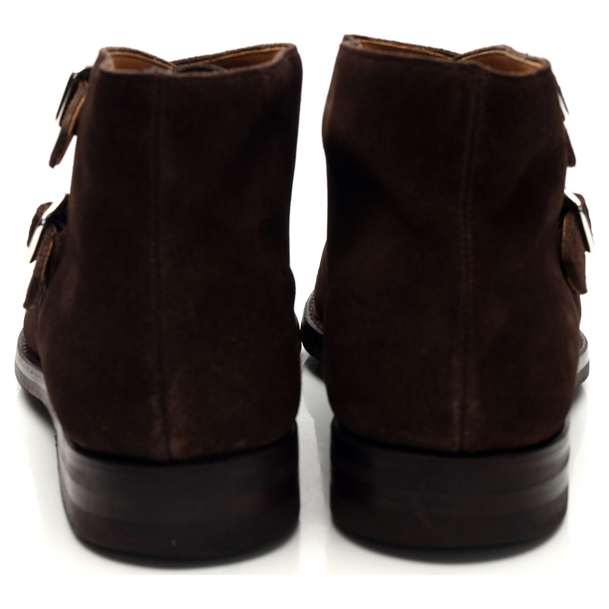'Camberley' Dark Brown Suede Monk Strap Boots UK 7 E