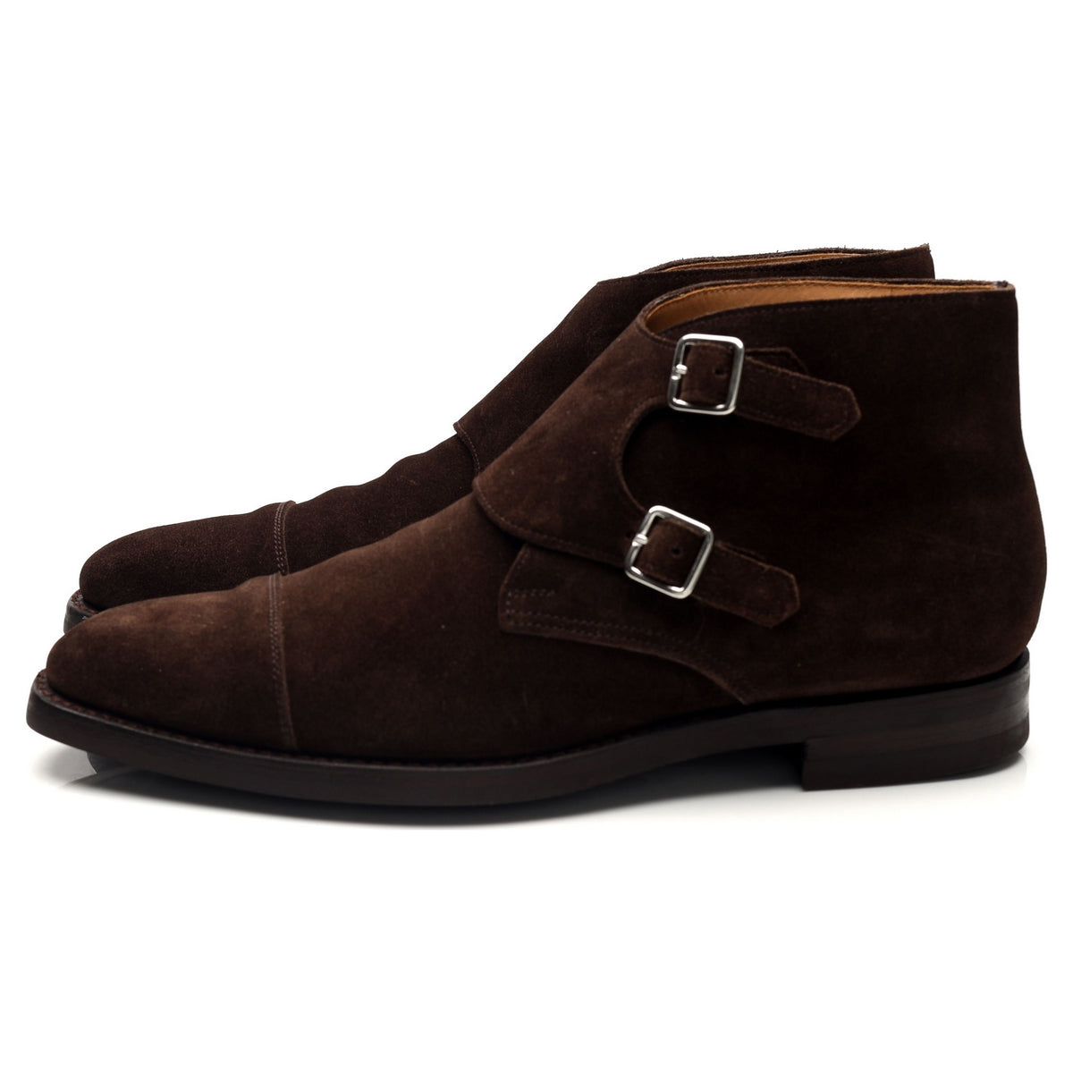 'Camberley' Dark Brown Suede Monk Strap Boots UK 7 E