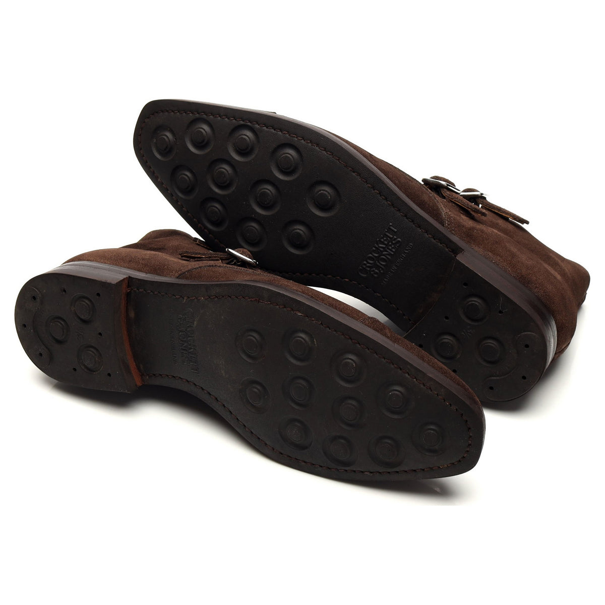 'Camberley' Dark Brown Suede Monk Strap Boots UK 7 E