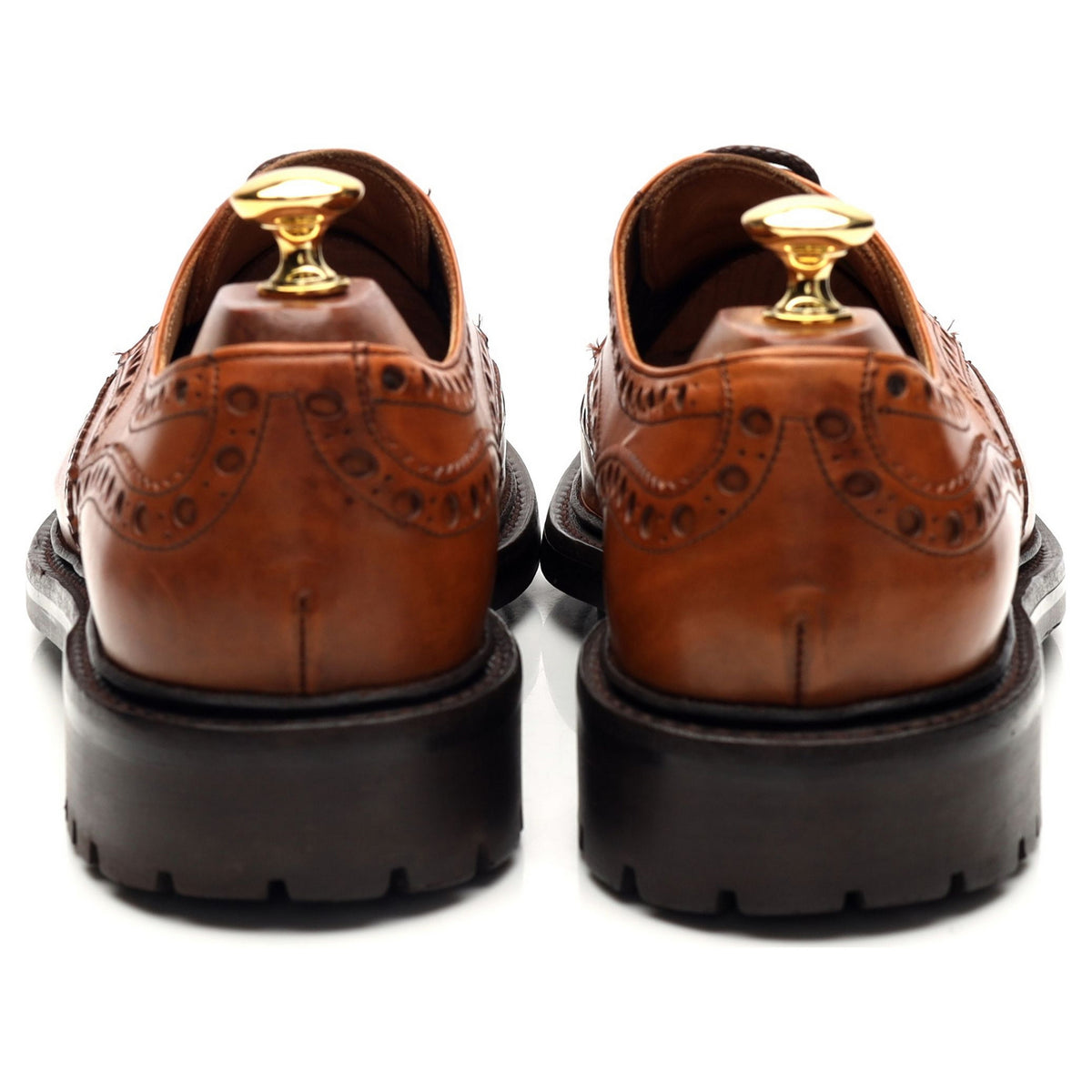 'Bonham' Tan Brown Leather Derby Brogues UK 8.5 F