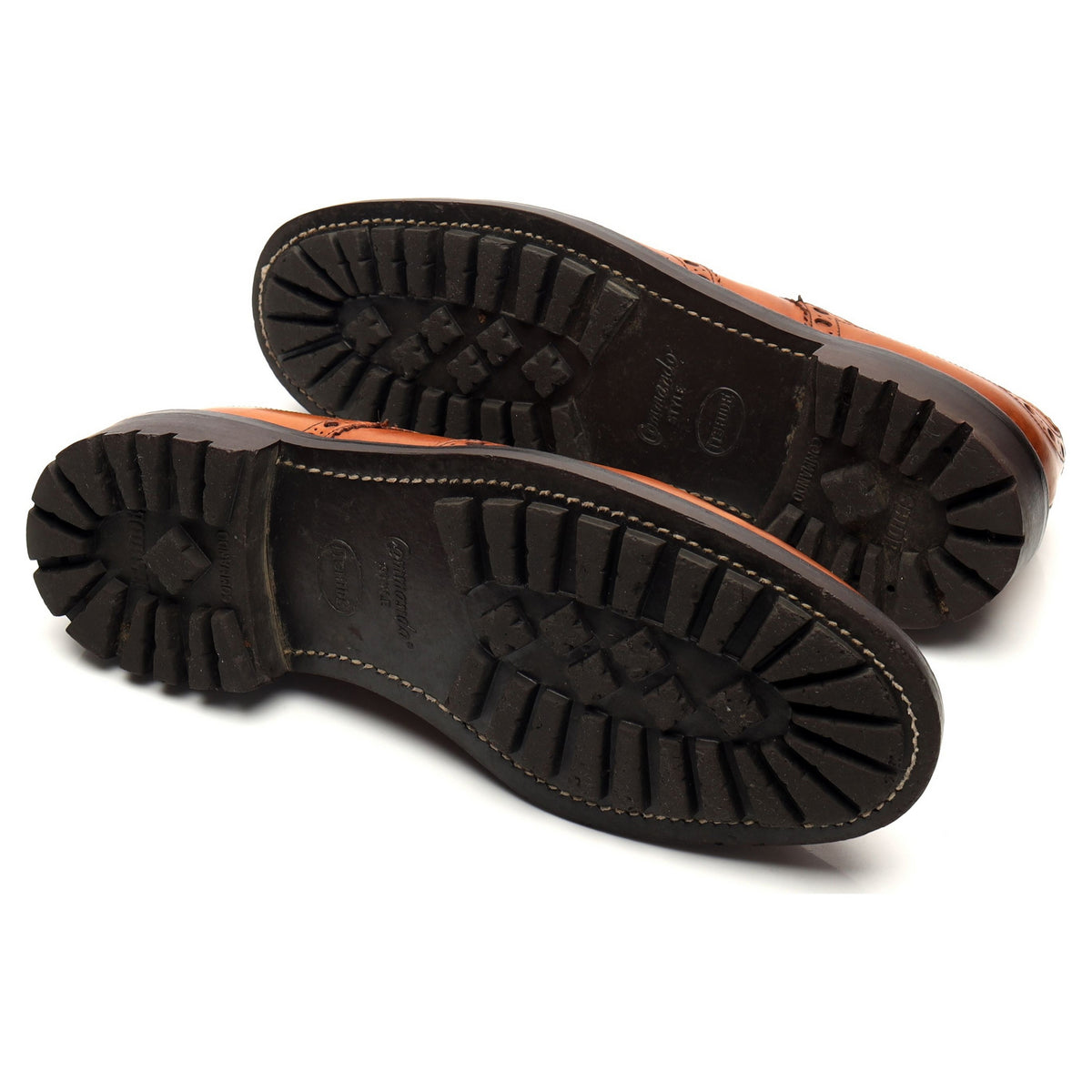 'Bonham' Tan Brown Leather Derby Brogues UK 8.5 F