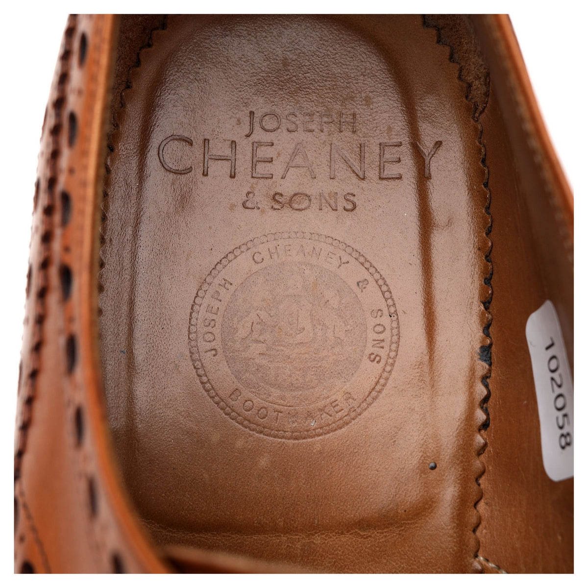 'Bonham' Tan Brown Leather Derby Brogues UK 8.5 F