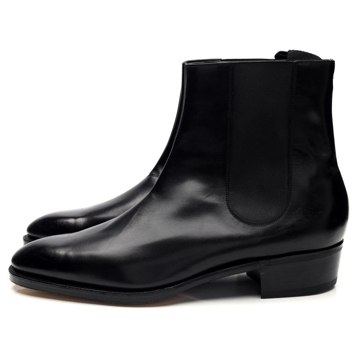 'Eddi' Black Leather Chelsea Boots UK 10 E