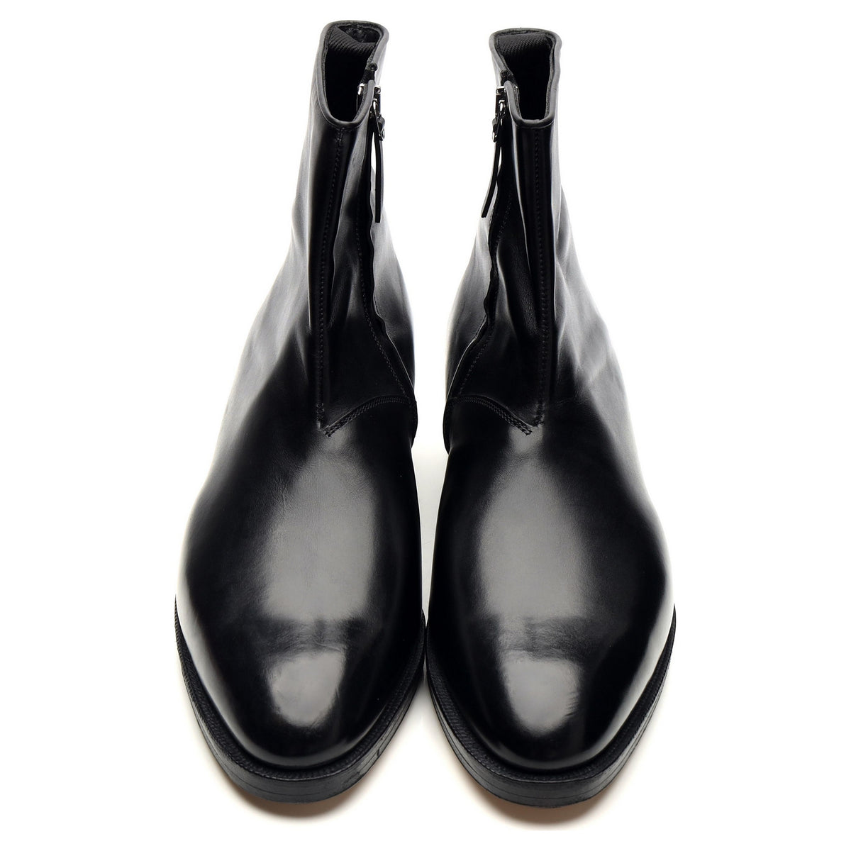 'Freddi' Black Leather Zip Up Boots UK 10 E