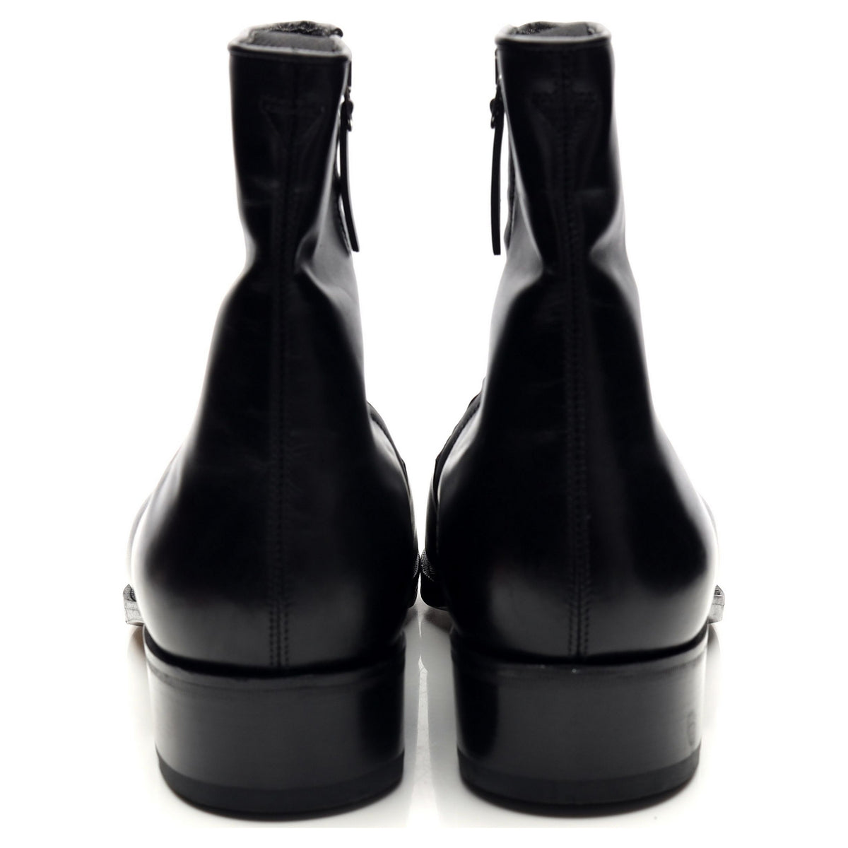 'Freddi' Black Leather Zip Up Boots UK 10 E