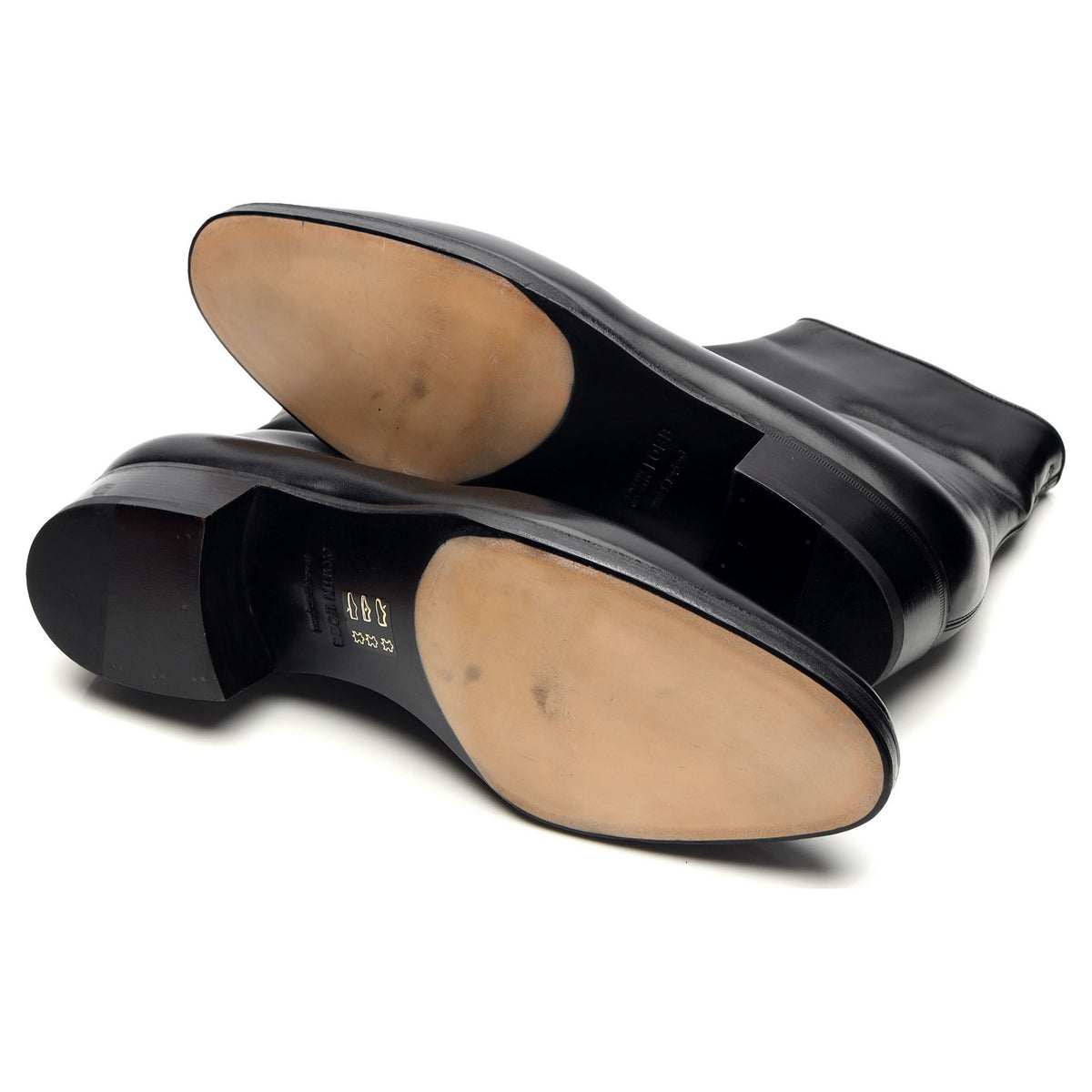 'Freddi' Black Leather Zip Up Boots UK 10 E