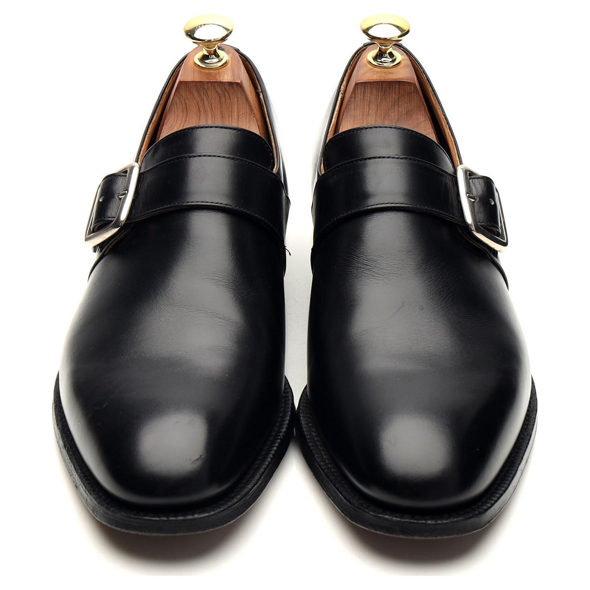 'Sydney' Black Leather Single Monk Strap UK 7.5 F