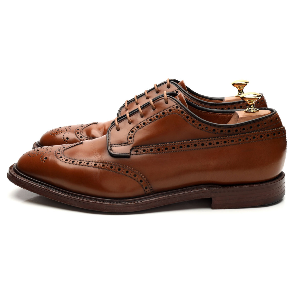 &#39;Grafton&#39; Tan Brown Leather Derby Brogues UK 10 F