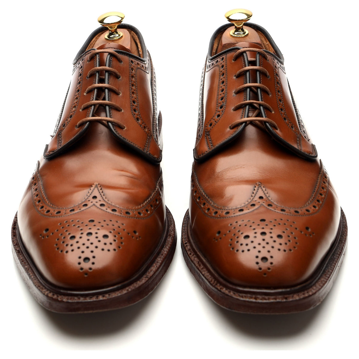 &#39;Grafton&#39; Tan Brown Leather Derby Brogues UK 10 F