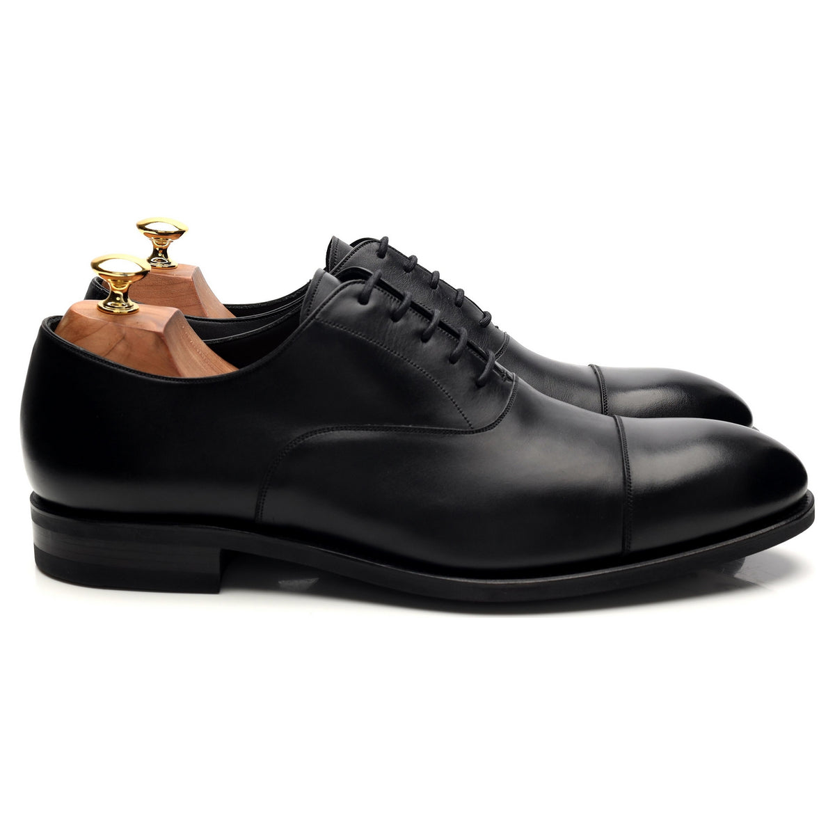 &#39;732&#39; Black Leather Oxford UK 10