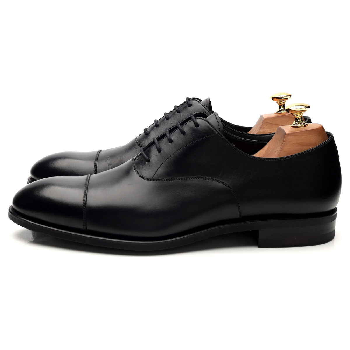 &#39;732&#39; Black Leather Oxford UK 10