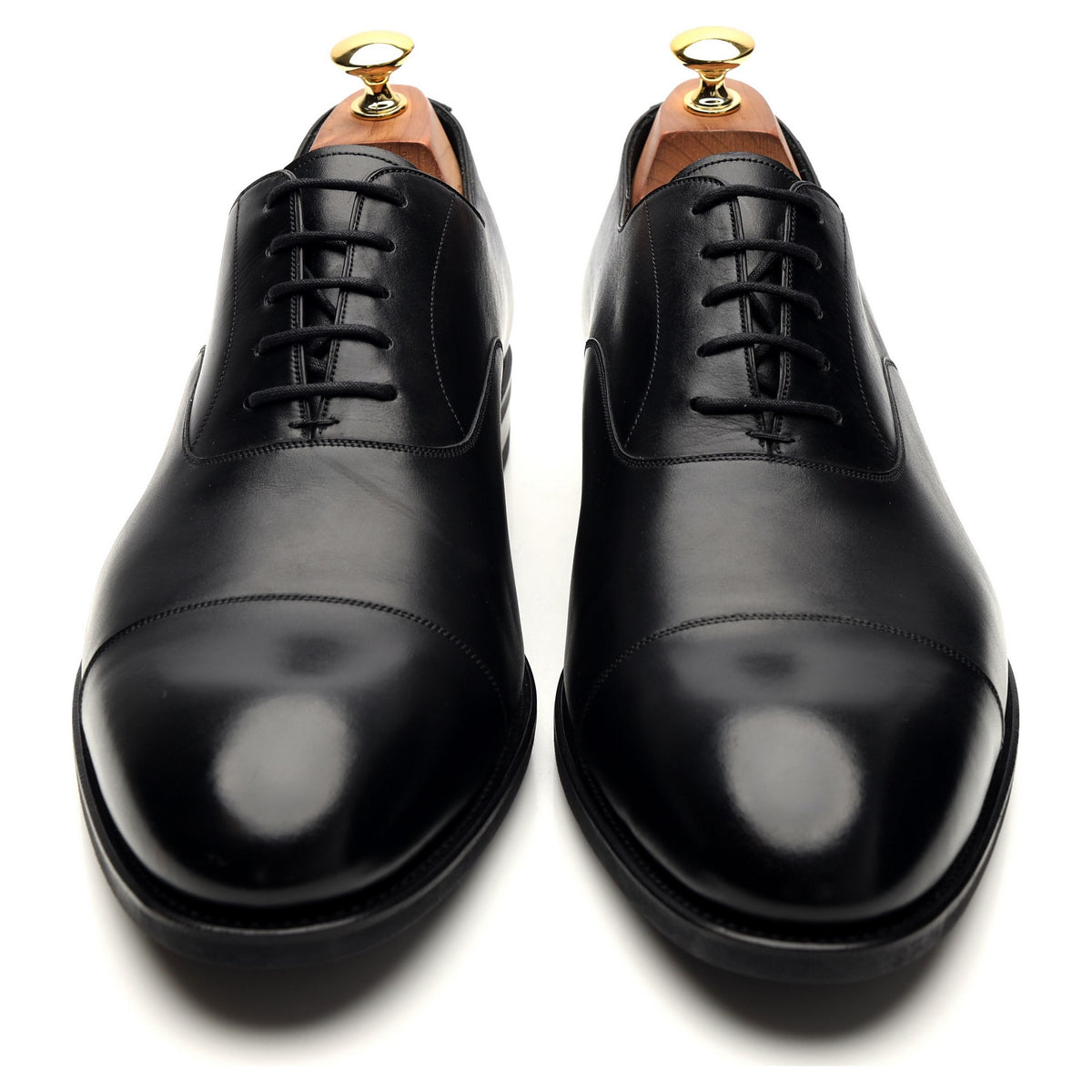 &#39;732&#39; Black Leather Oxford UK 10