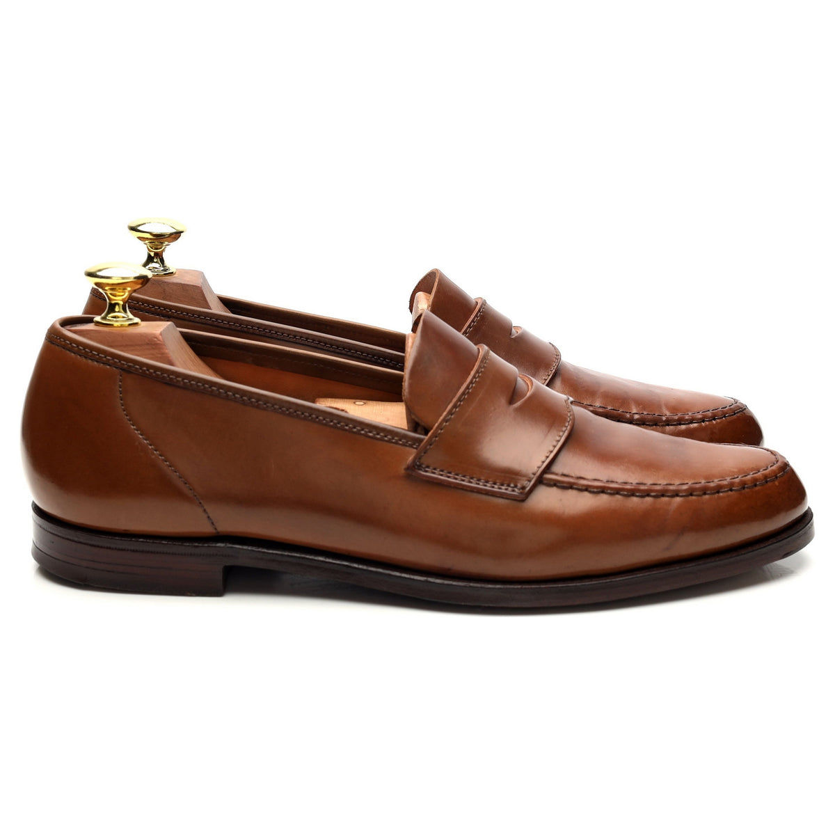 &#39;Harvard 2&#39; Brown Whiskey Cordovan Leather Loafers UK 7 E