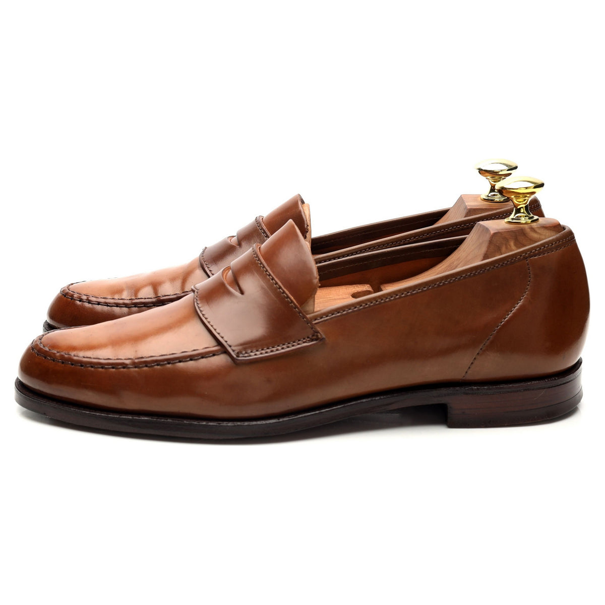 &#39;Harvard 2&#39; Brown Whiskey Cordovan Leather Loafers UK 7 E