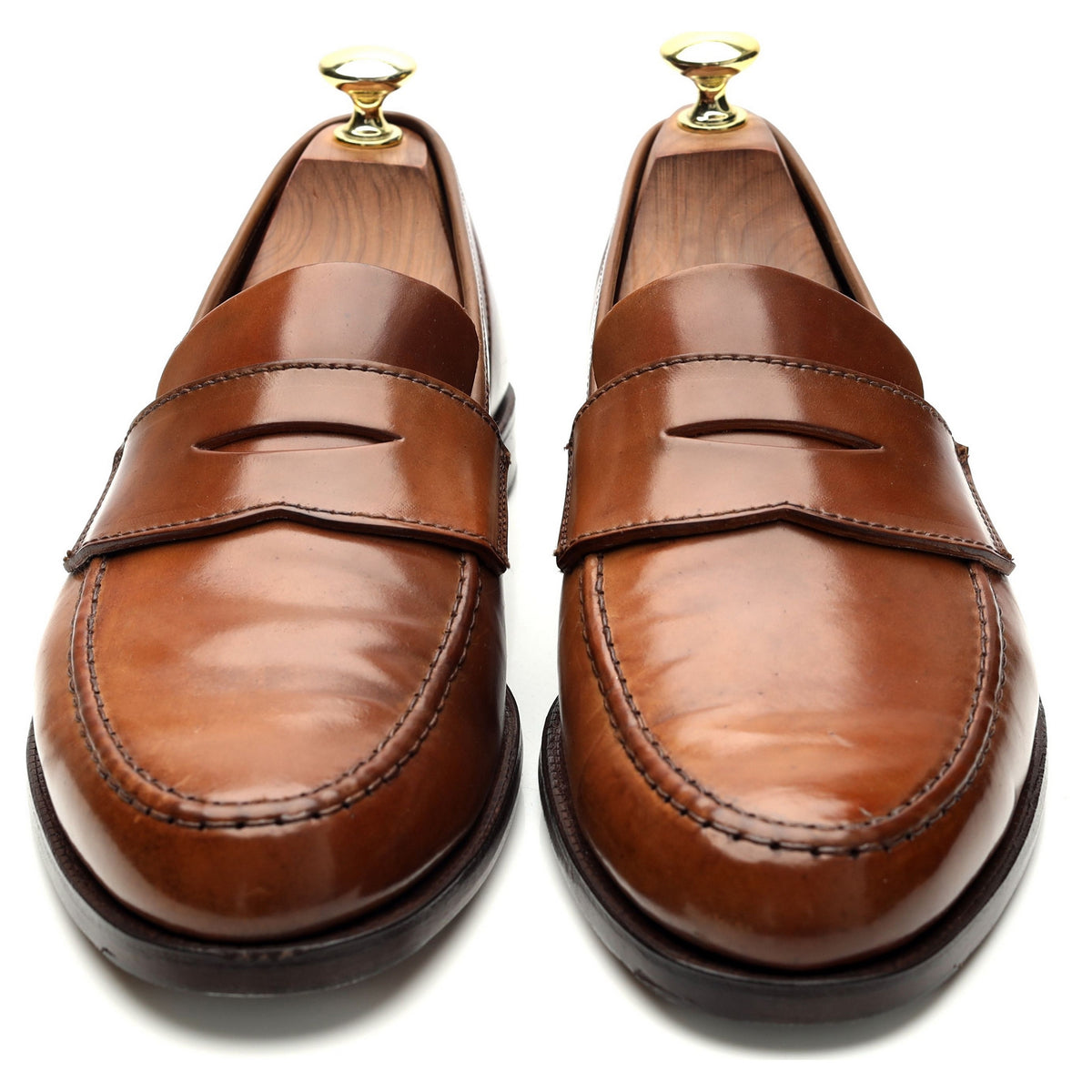 &#39;Harvard 2&#39; Brown Whiskey Cordovan Leather Loafers UK 7 E