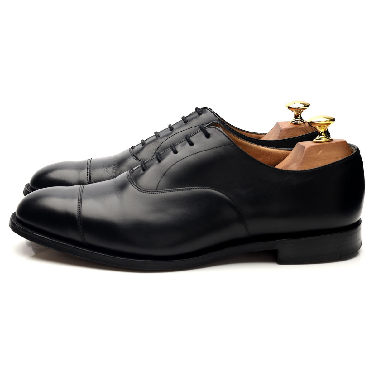 &#39;Consul&#39; Black Leather Oxford UK 8.5 H