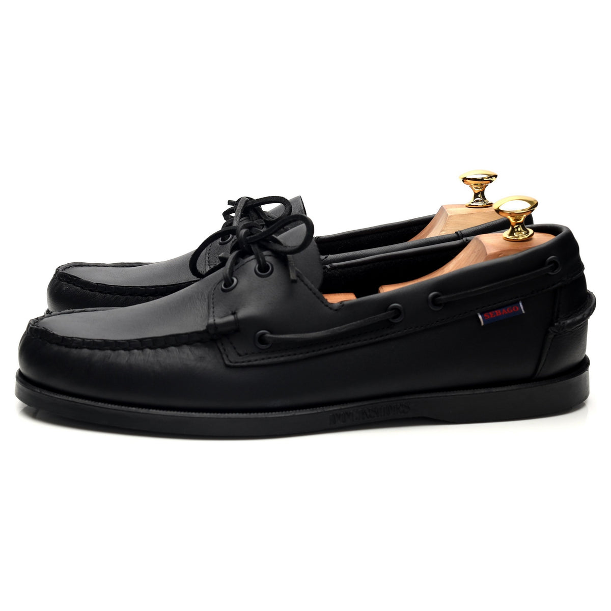 &#39;Docksides Portland&#39; Black Leather Boat Shoe UK 11