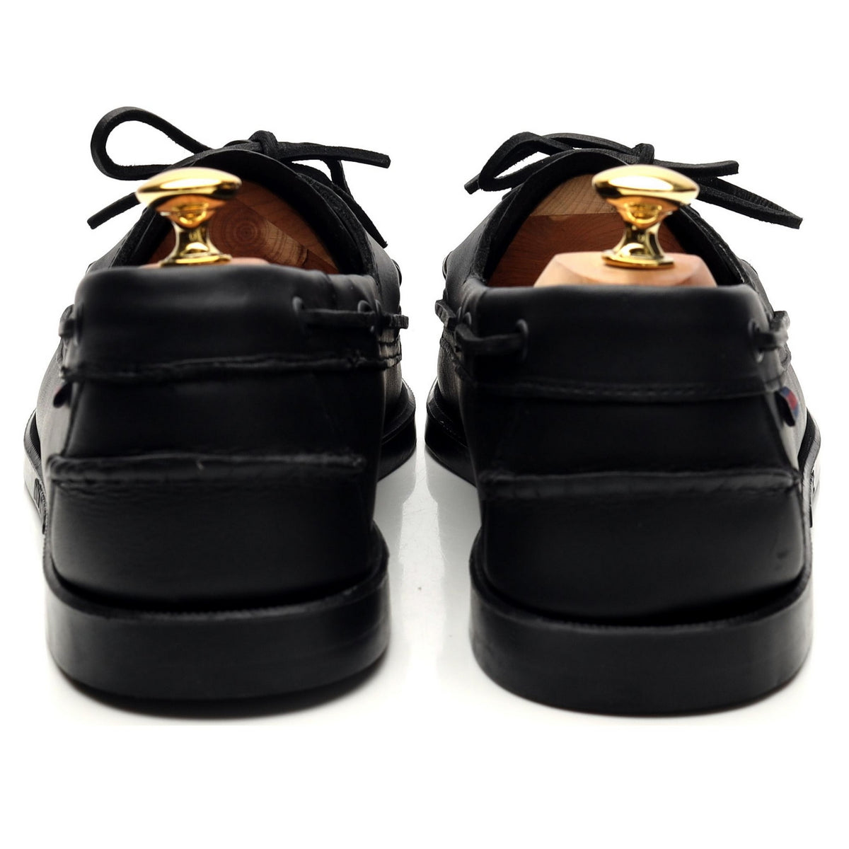 &#39;Docksides Portland&#39; Black Leather Boat Shoe UK 11