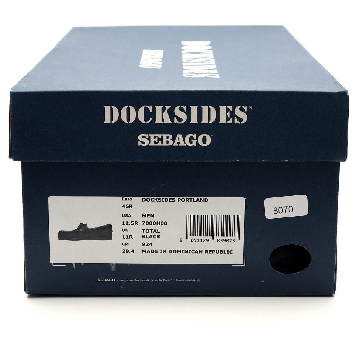 &#39;Docksides Portland&#39; Black Leather Boat Shoe UK 11