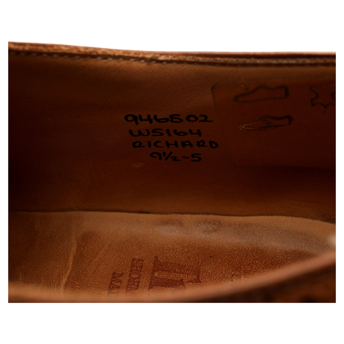 &#39;Richard&#39; Tan Brown Leather Derby Brogues UK 9.5