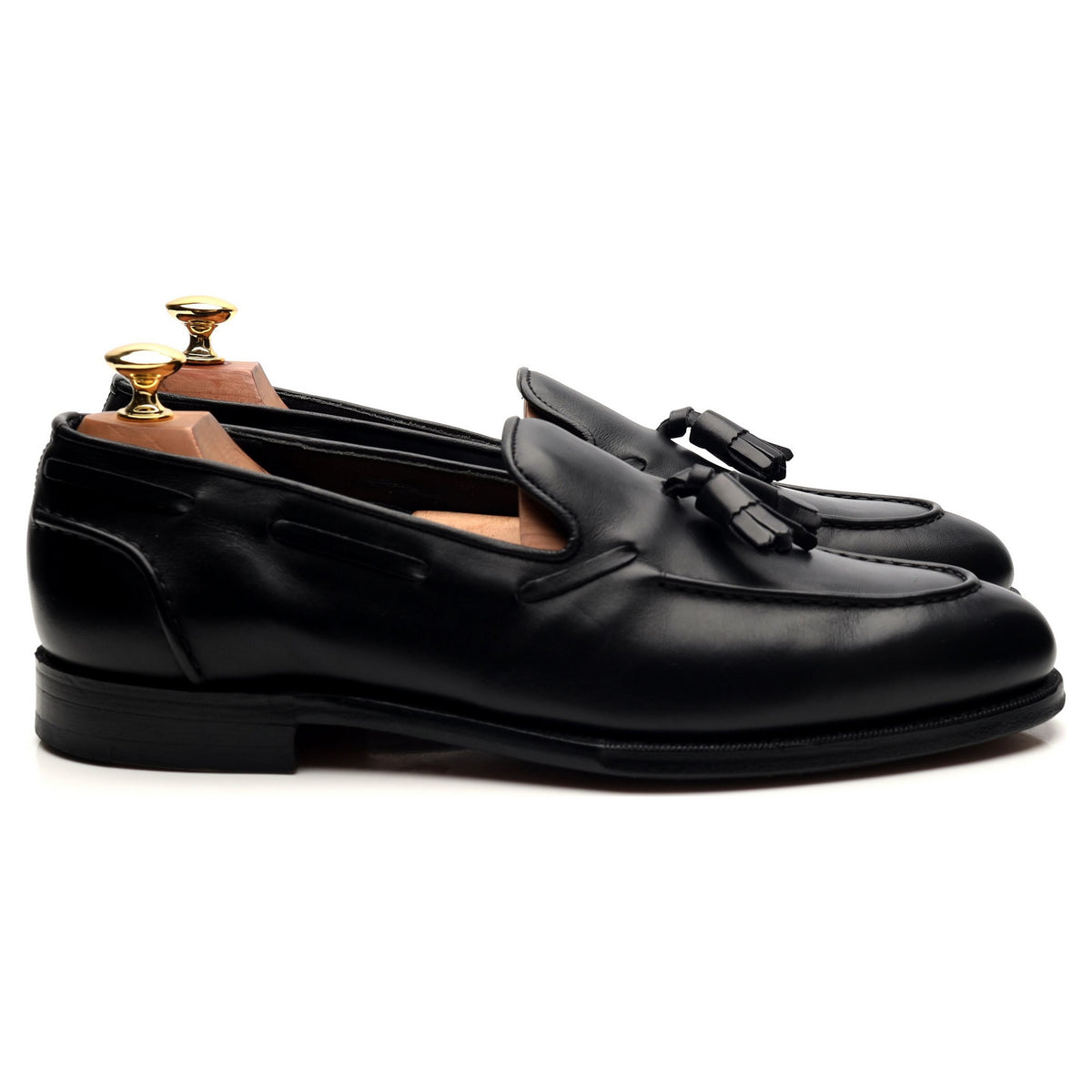 &#39;Leadenhall&#39; Black Leather Tassel Loafers UK 9.5 E