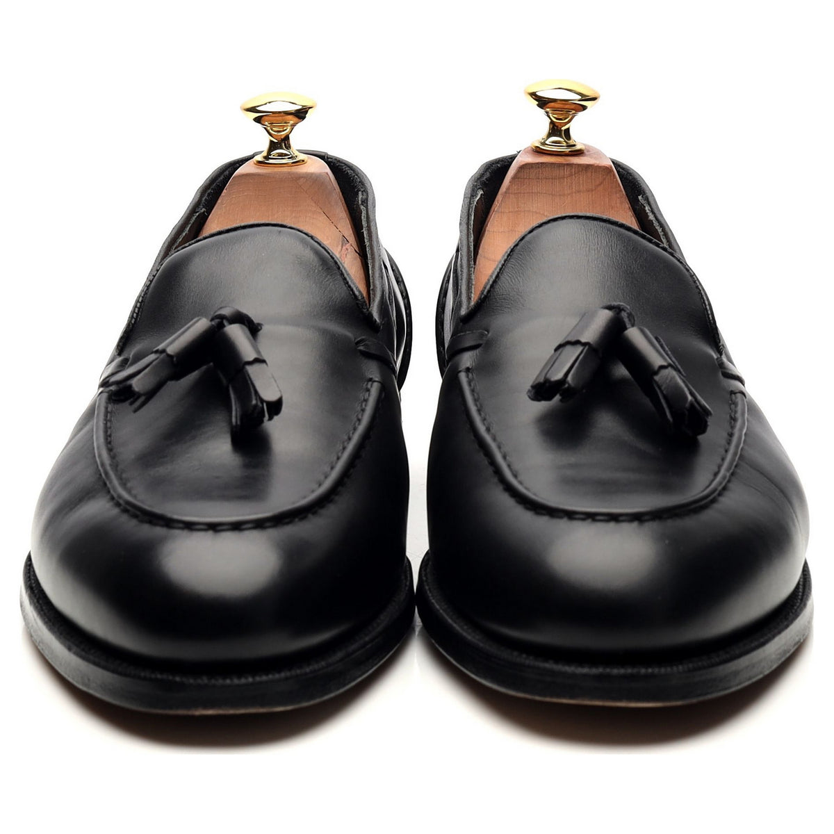 &#39;Leadenhall&#39; Black Leather Tassel Loafers UK 9.5 E