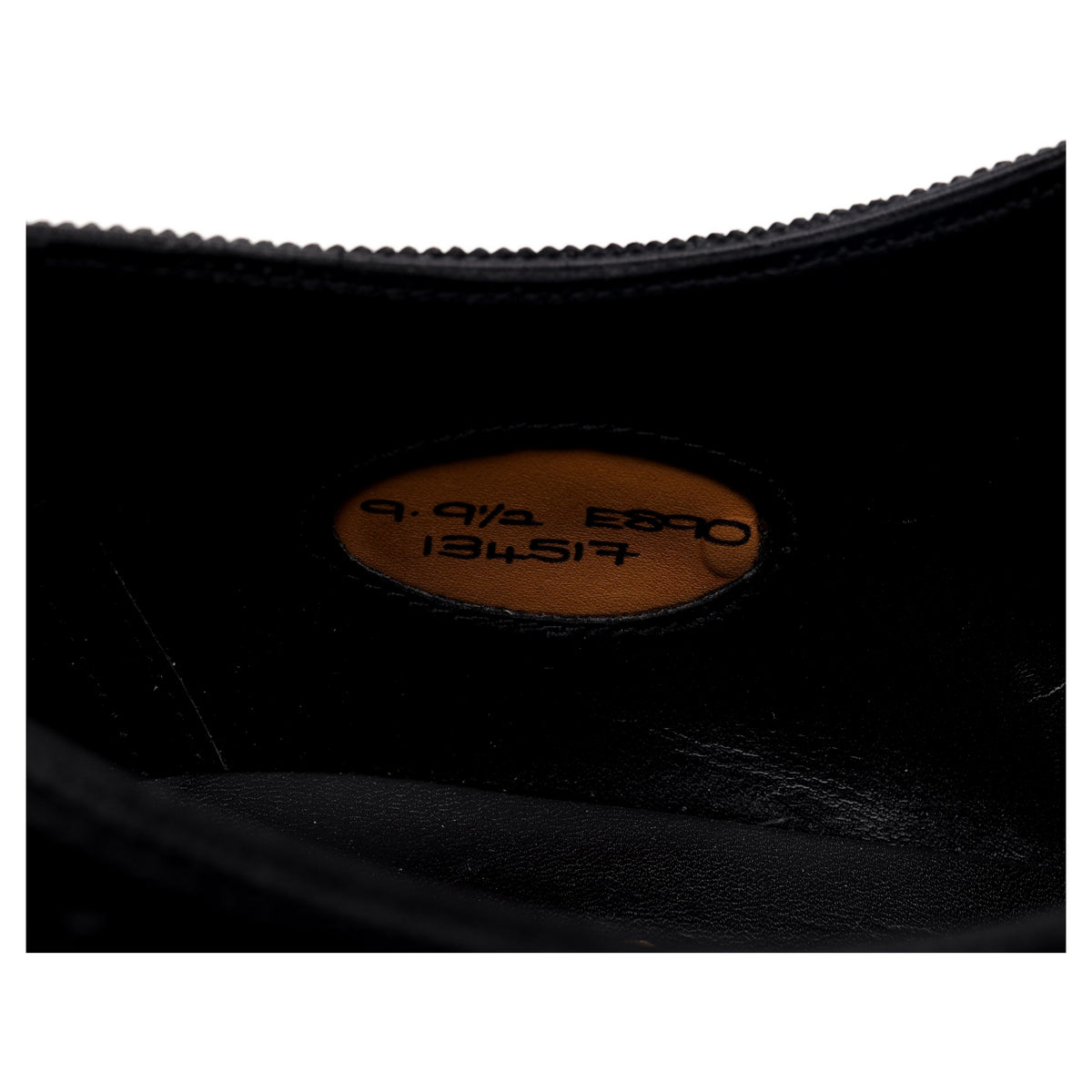 Black Leather Oxford Semi Brogues UK 9 E