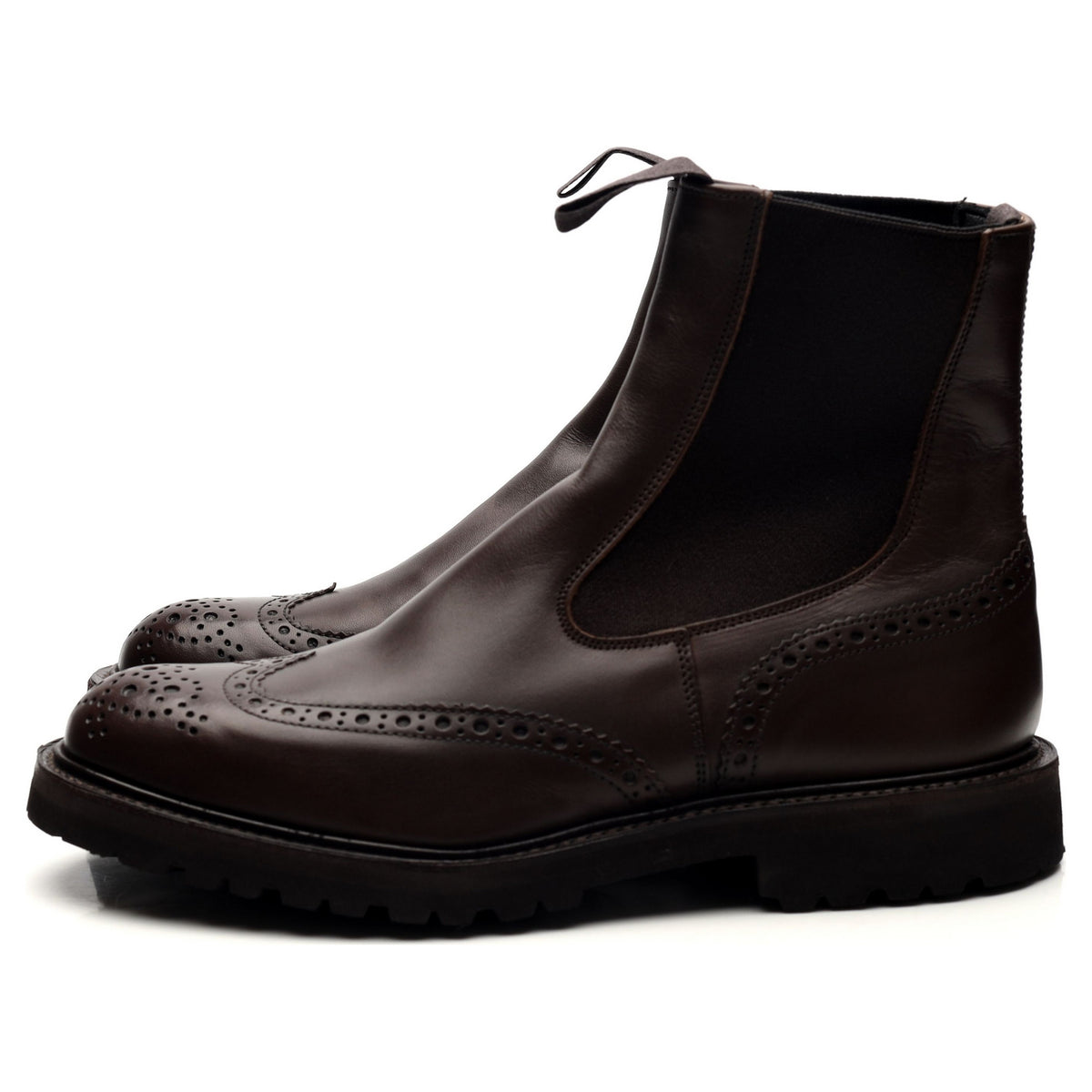&#39;Henry&#39; Dark Brown Leather Chelsea Boots UK 7
