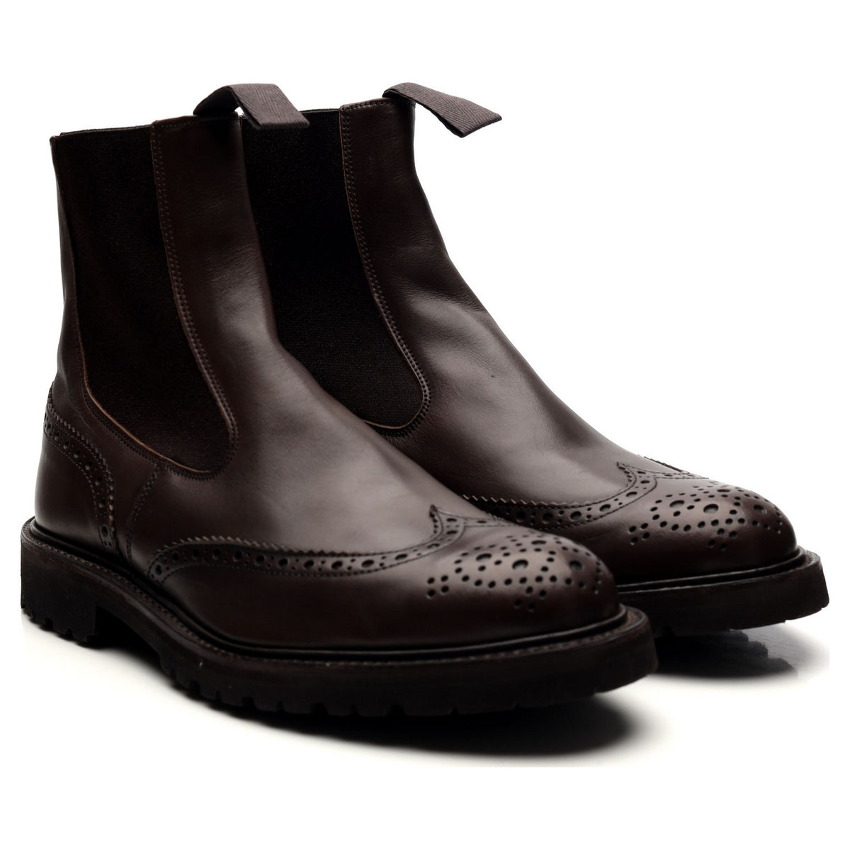 &#39;Henry&#39; Dark Brown Leather Chelsea Boots UK 7