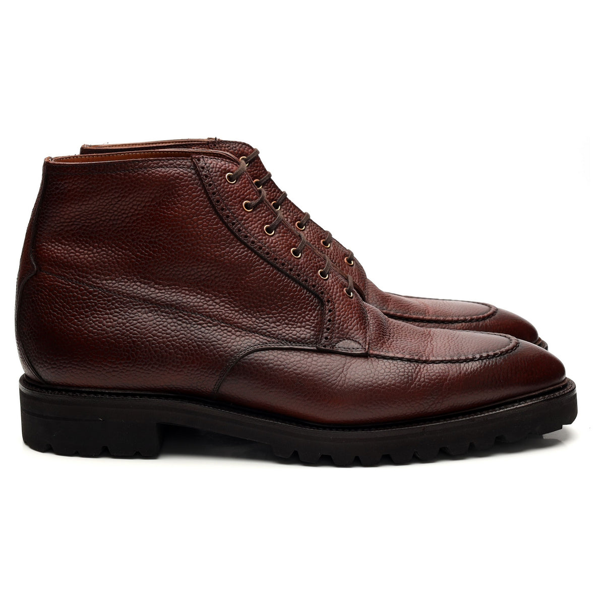 &#39;Haring&#39; Brown Grain Leather Boots UK 10.5