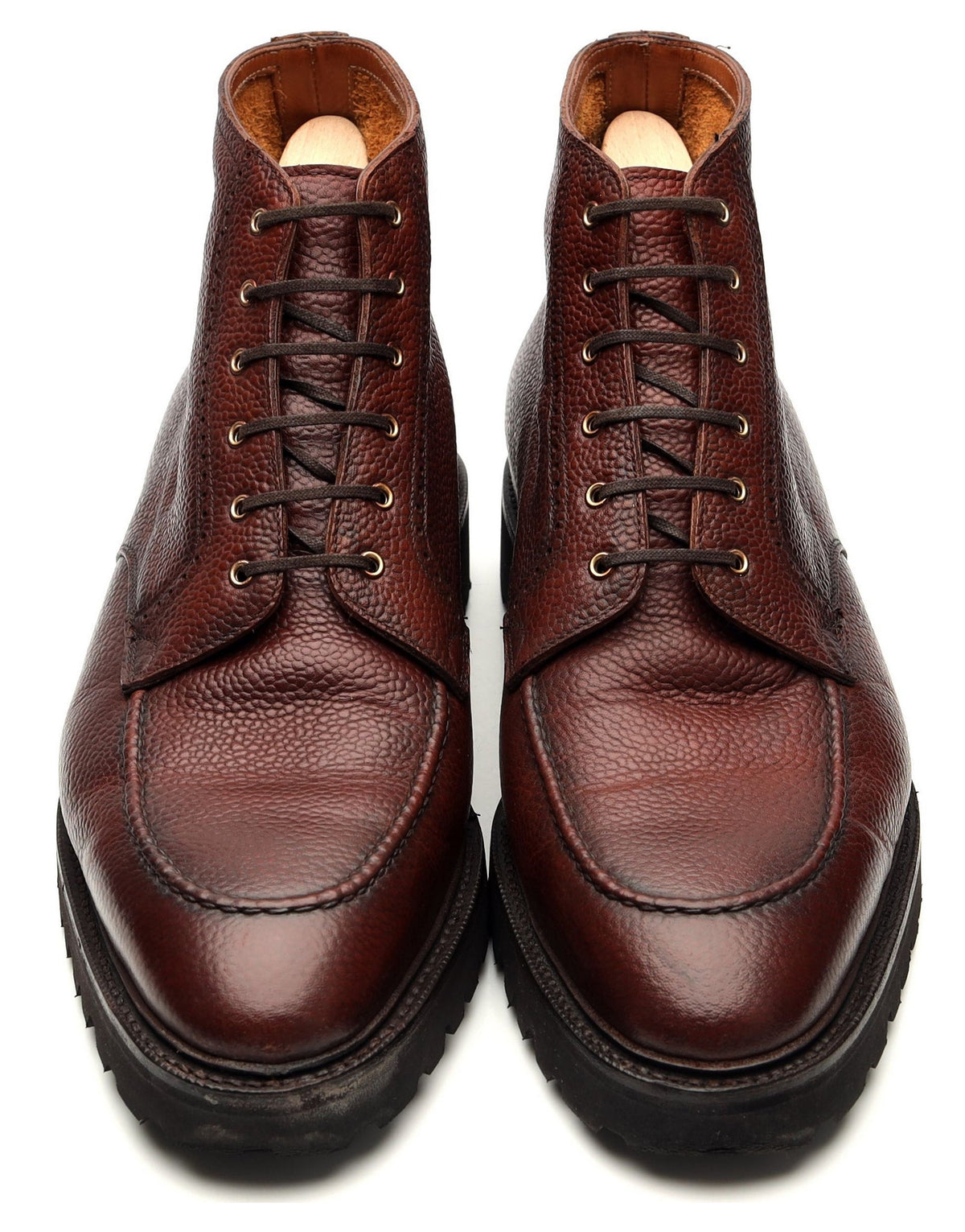 &#39;Haring&#39; Brown Grain Leather Boots UK 10.5