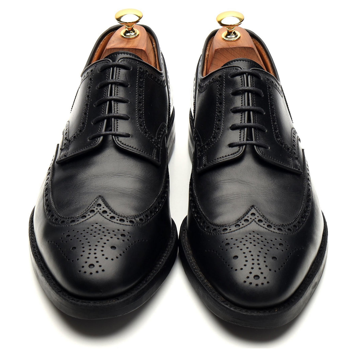 &#39;Swansea&#39; Black Leather Derby Brogue UK 10 E