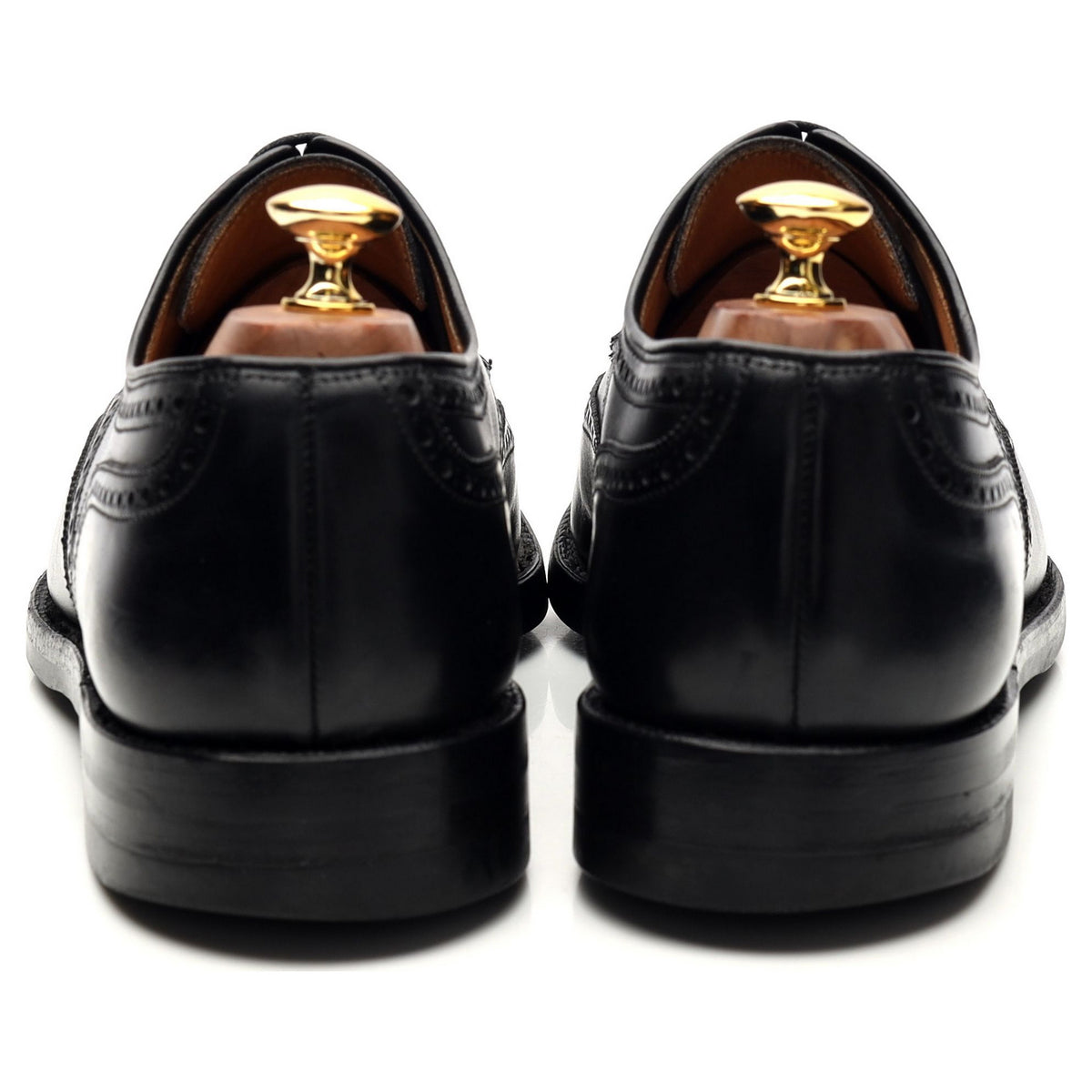 &#39;Swansea&#39; Black Leather Derby Brogue UK 10 E