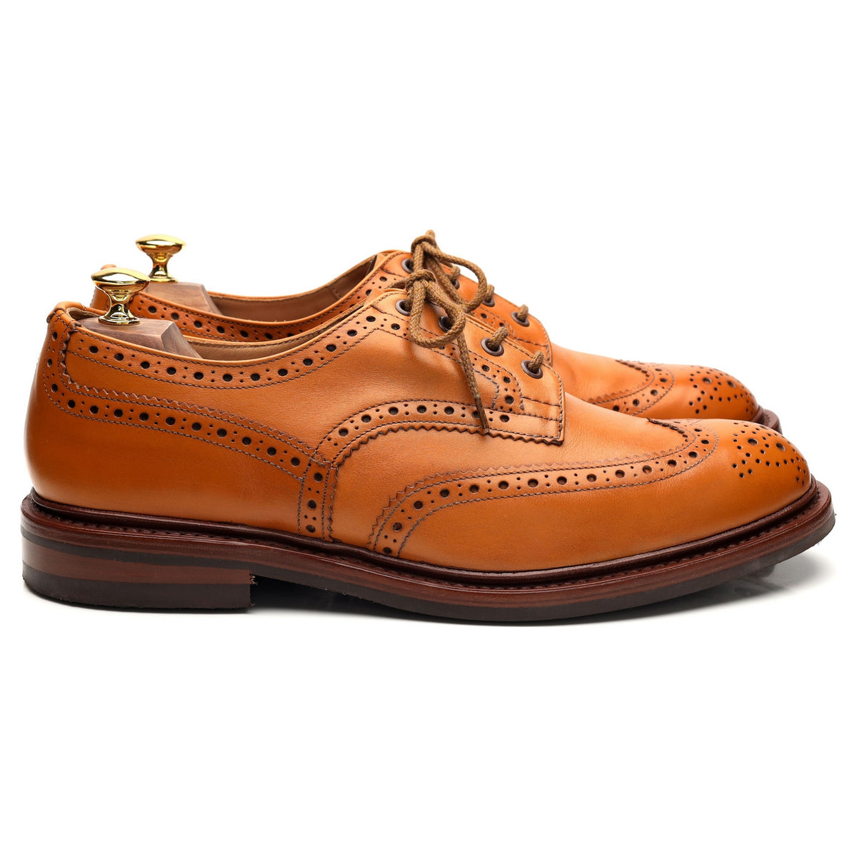 &#39;Bourton&#39; Tan Brown Leather Derby Brogue UK 10.5