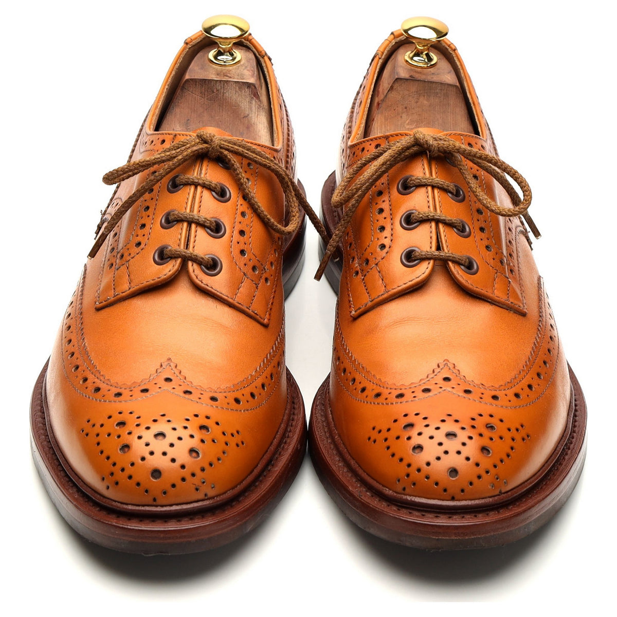 &#39;Bourton&#39; Tan Brown Leather Derby Brogue UK 10.5