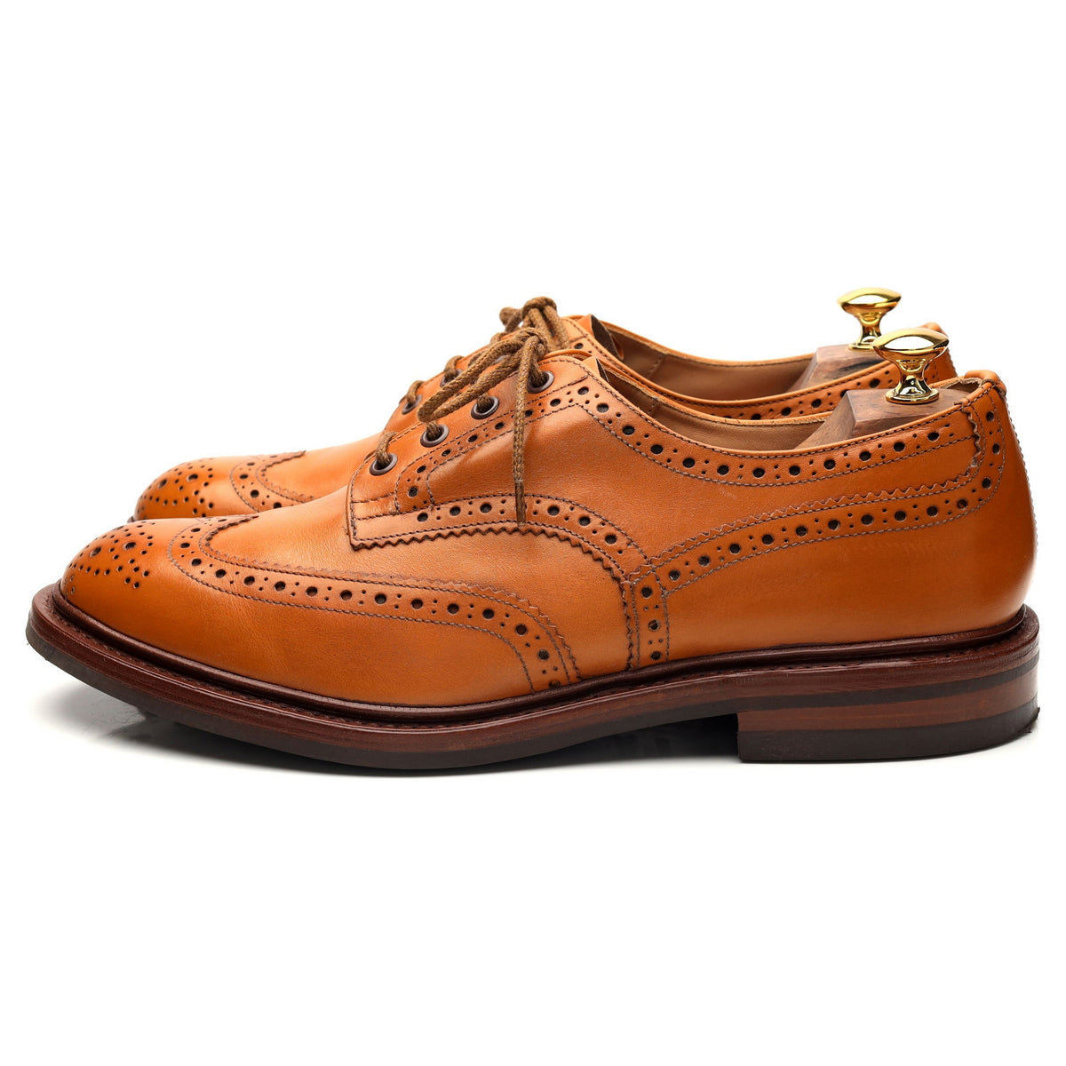 &#39;Bourton&#39; Tan Brown Leather Derby Brogue UK 10.5