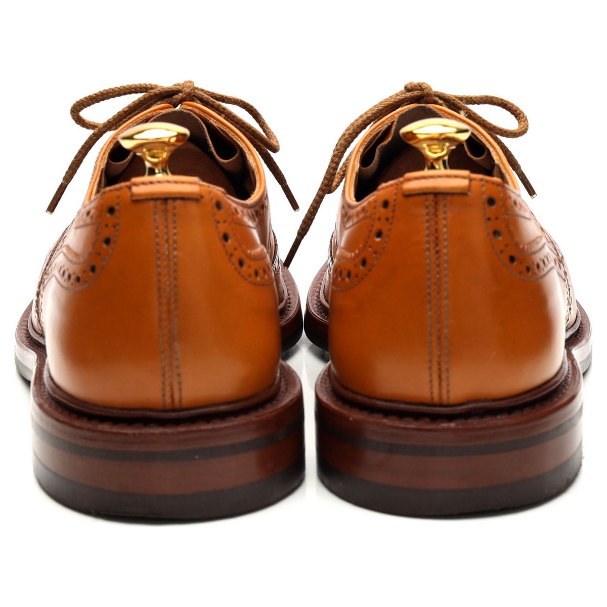 &#39;Bourton&#39; Tan Brown Leather Derby Brogue UK 10.5