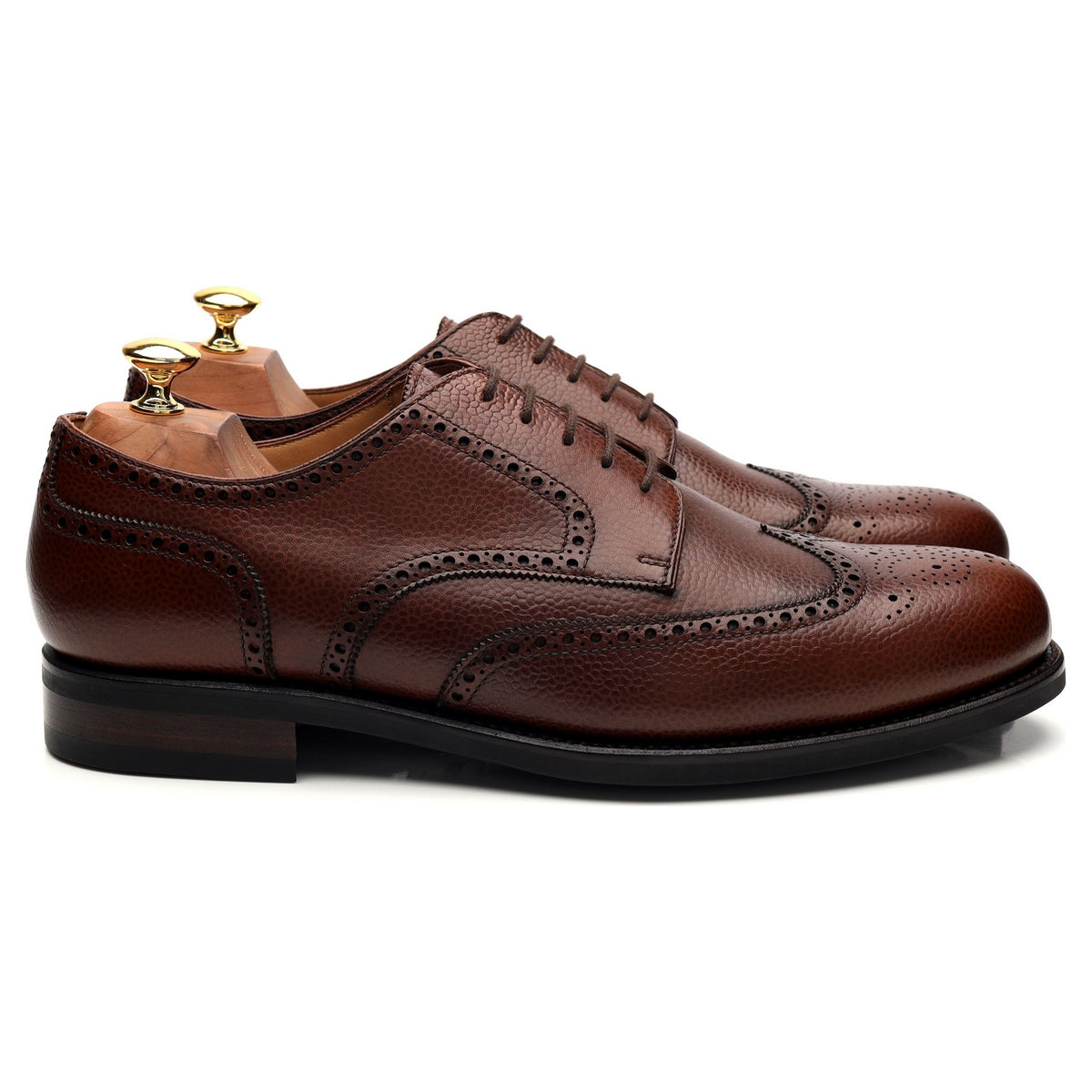 &#39;679 Dustin&#39; Brown Grain Leather Derby Brogue UK 9.5 G