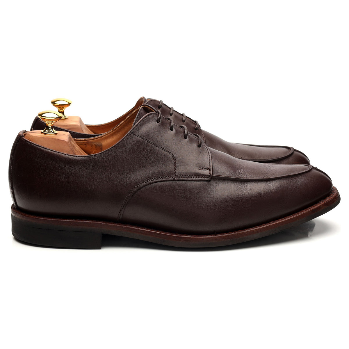 &#39;9748&#39; Dark Brown Leather Split Toe Derby UK 11