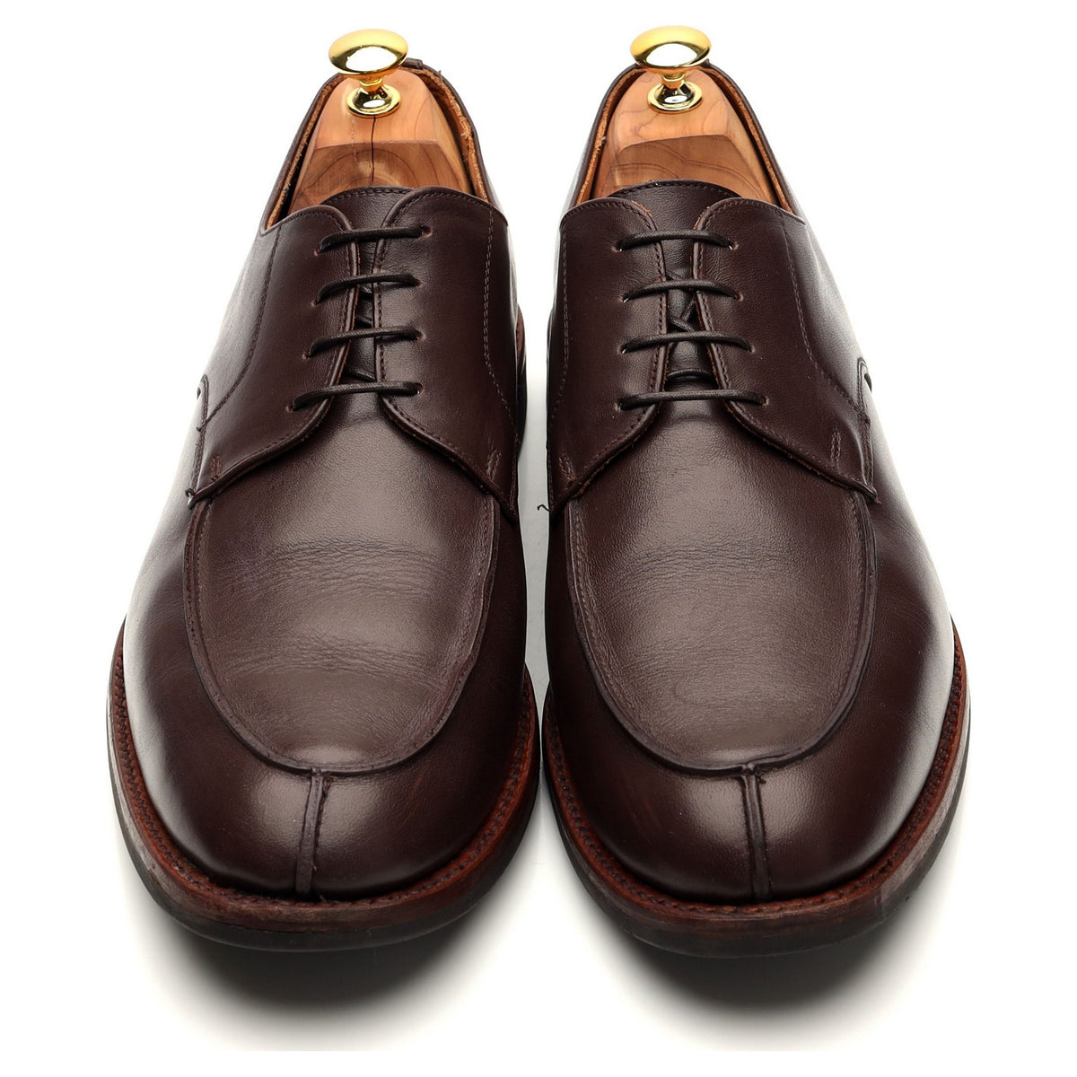 &#39;9748&#39; Dark Brown Leather Split Toe Derby UK 11