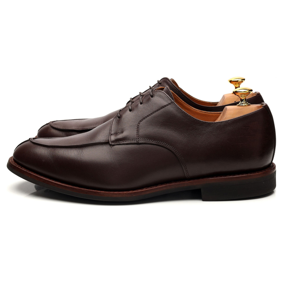 &#39;9748&#39; Dark Brown Leather Split Toe Derby UK 11