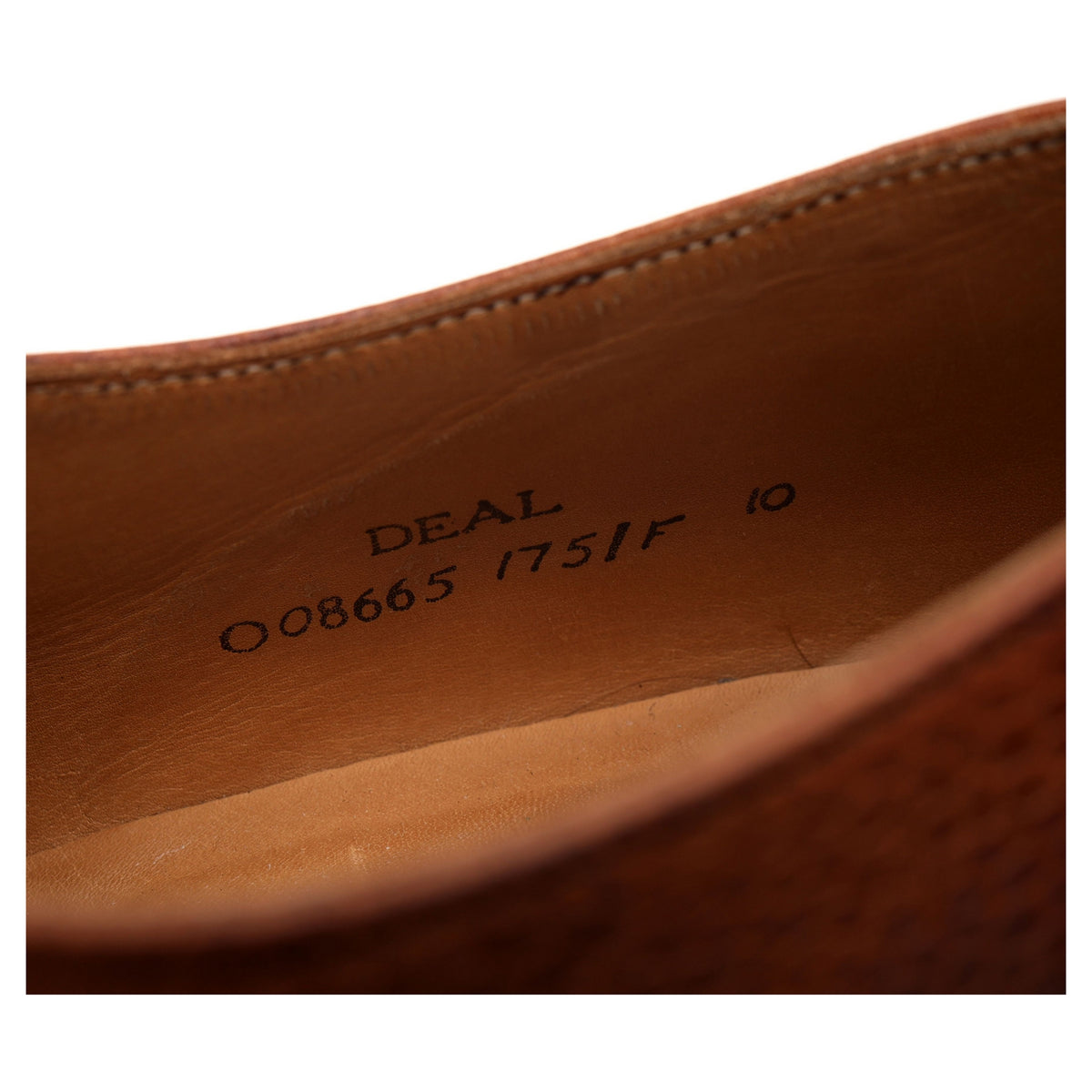 &#39;Deal&#39; Tan Brown Grain Leather Derby UK 10 F