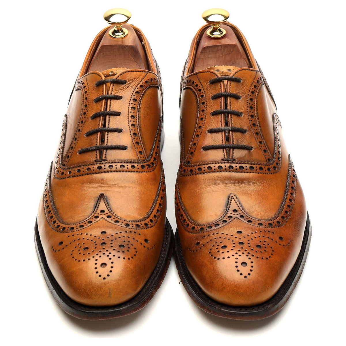 &#39;Arthur lll&#39; Tan Brown Leather Oxford Brogue UK 8.5 F