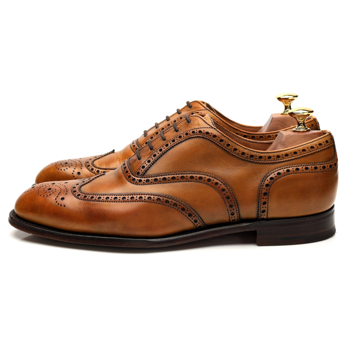 &#39;Arthur lll&#39; Tan Brown Leather Oxford Brogue UK 8.5 F