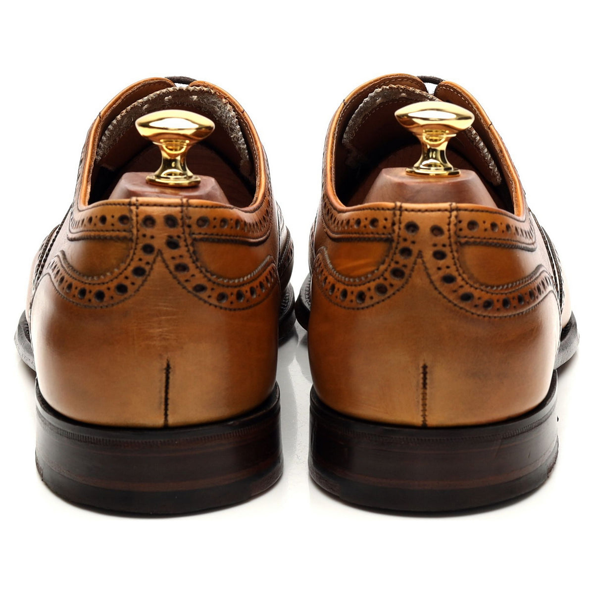 &#39;Arthur lll&#39; Tan Brown Leather Oxford Brogue UK 8.5 F